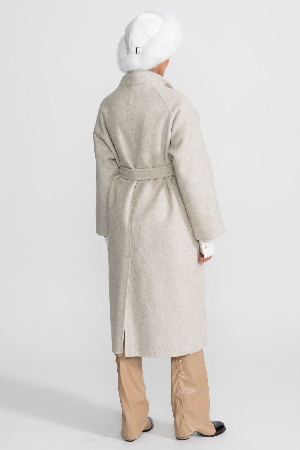 Dámský béžový midi kabát