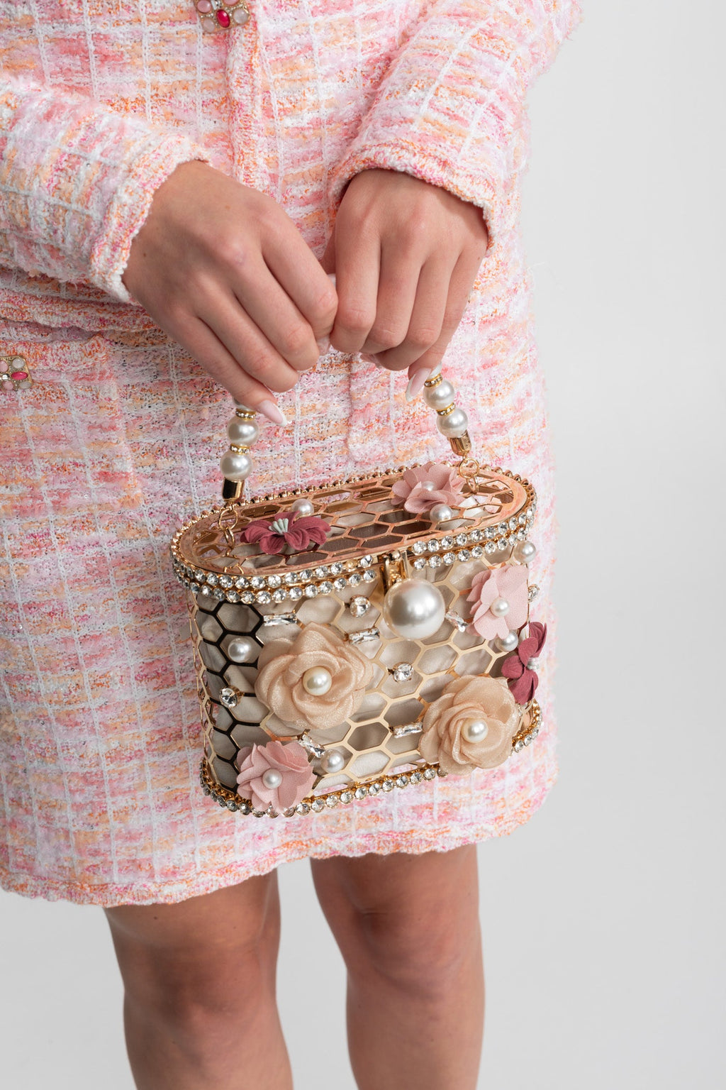 Dámská květinová kabelka Zlato