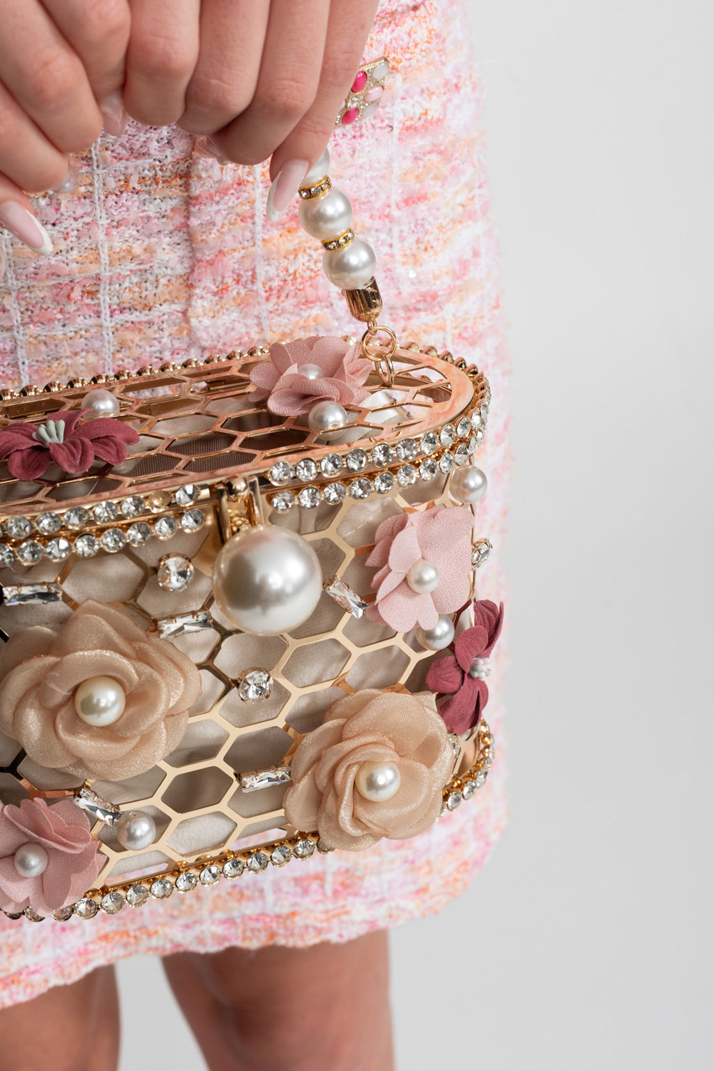 Dámská květinová kabelka Zlato