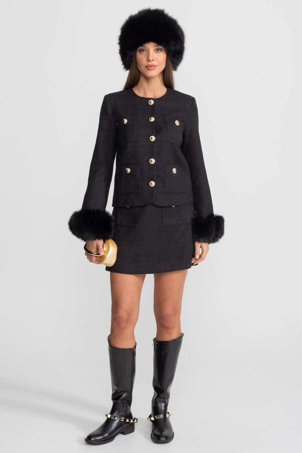 Dámský blazer s kožešinou