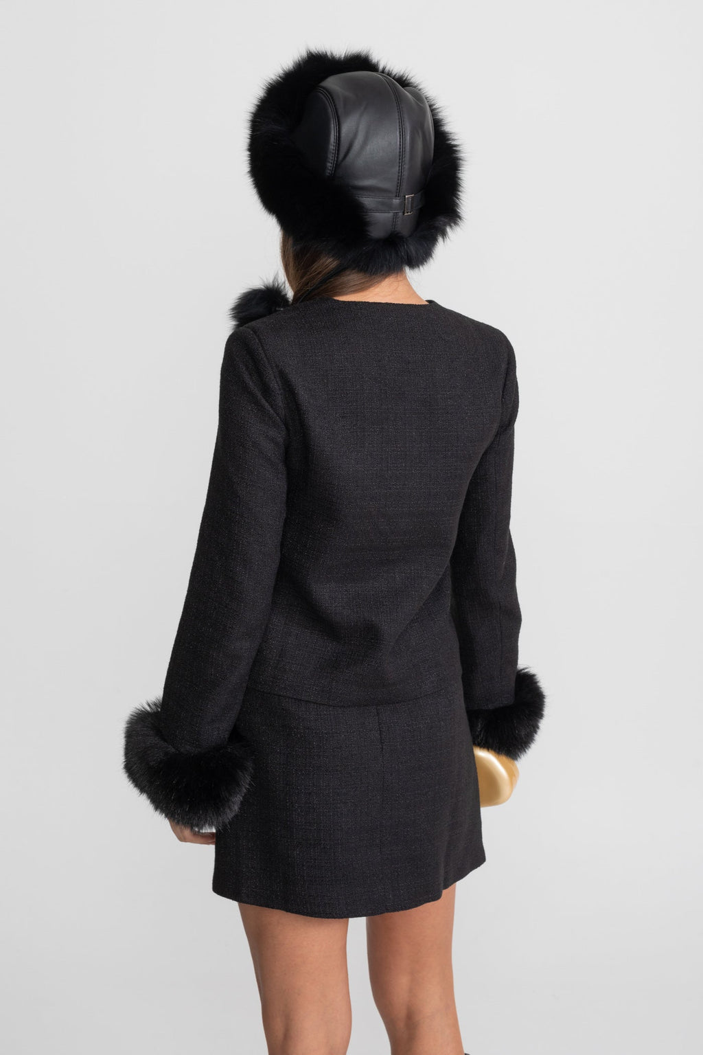 Dámská černá mini sukně s knoflíky